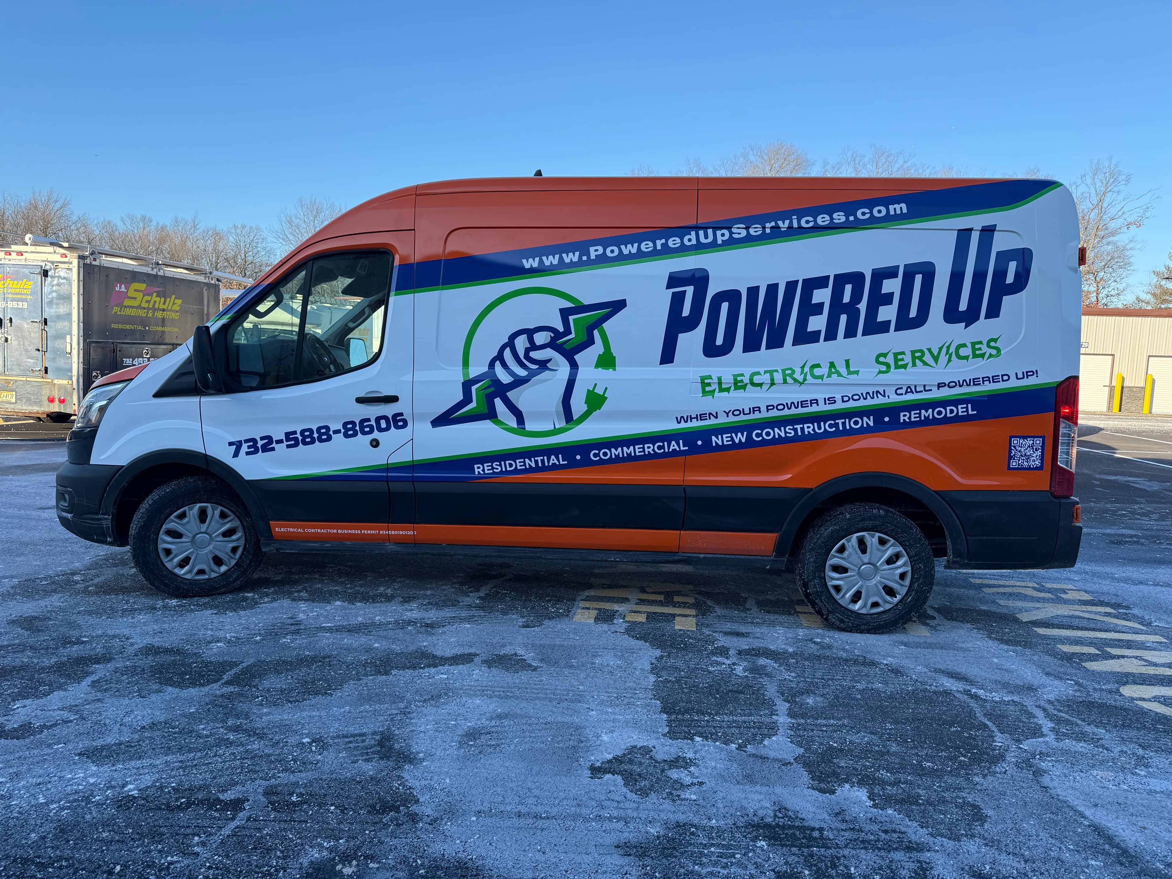 Powered Up Electrical fleet wrap